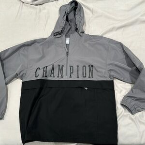 Champion Men's Gray Windbreaker half zip
